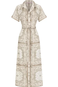 Joe Midi Dress Beige Bandana