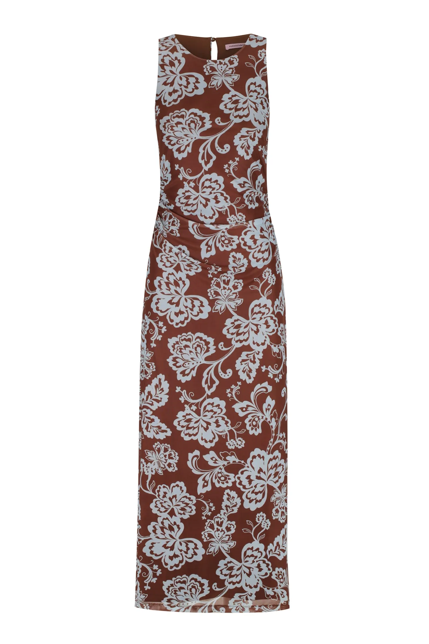 Kora Dress Chocolate Blue Floral