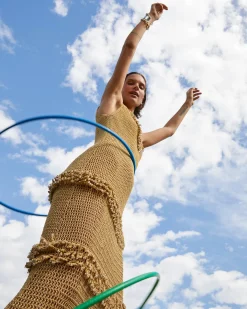 Leonardo Crochet Dress Golden Crochet