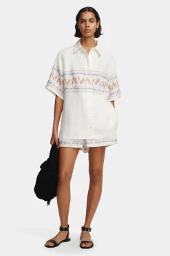 Lou Linen Shirt Hawaiian Tablecloth