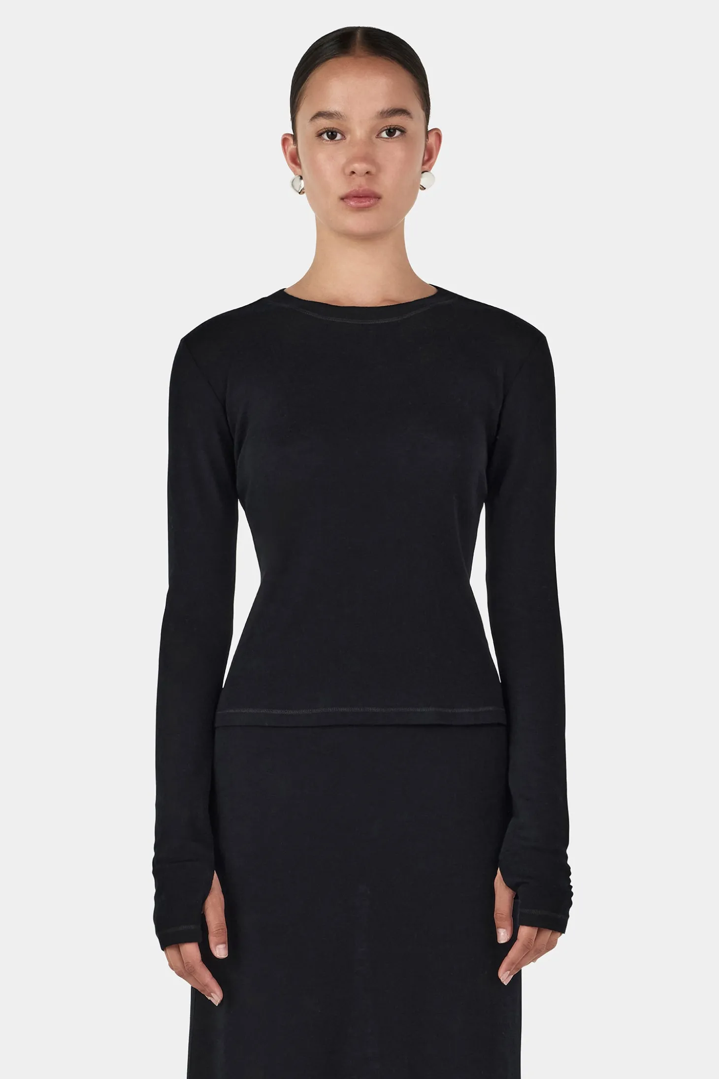 Lupe Wool Top Black