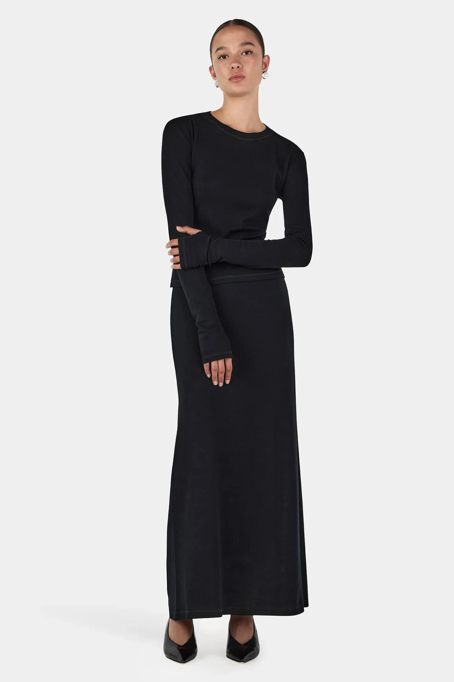Lupe Wool Top Black