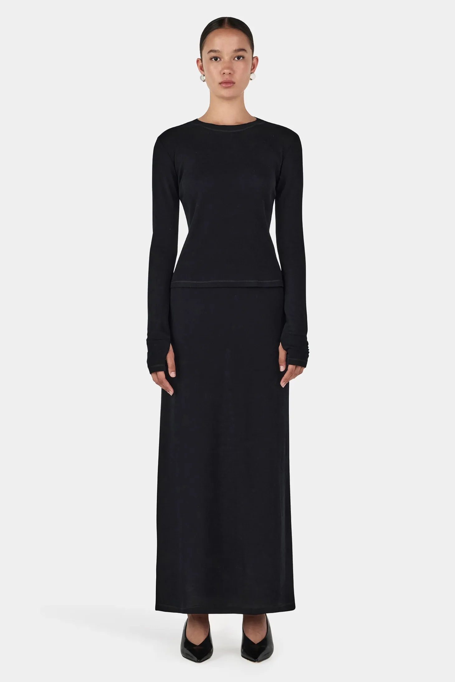 Lupe Wool Top Black