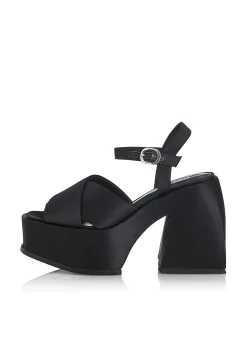 Lyla Heel Black Satin