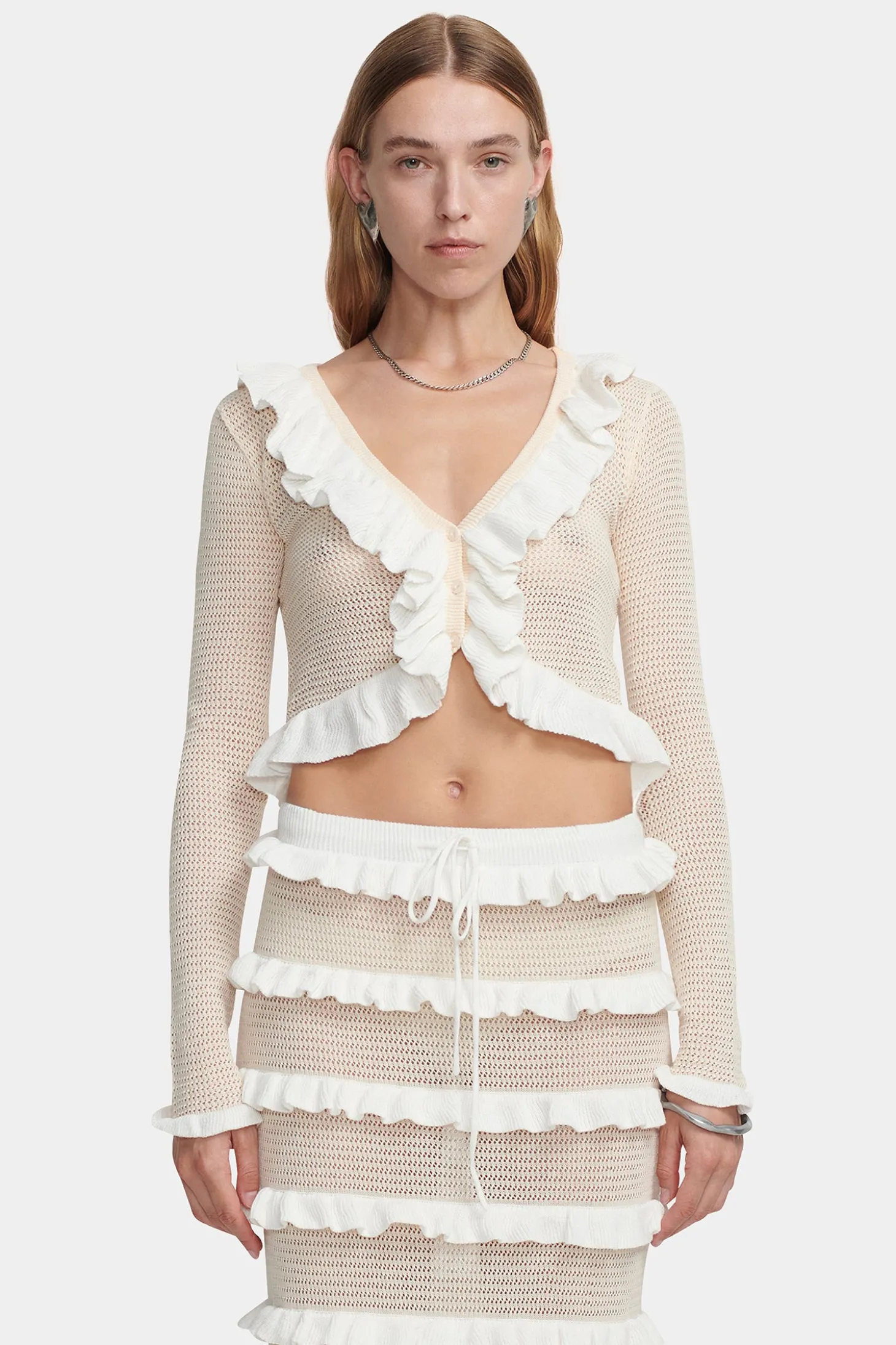Mandy Knit Top Cream Pointelle