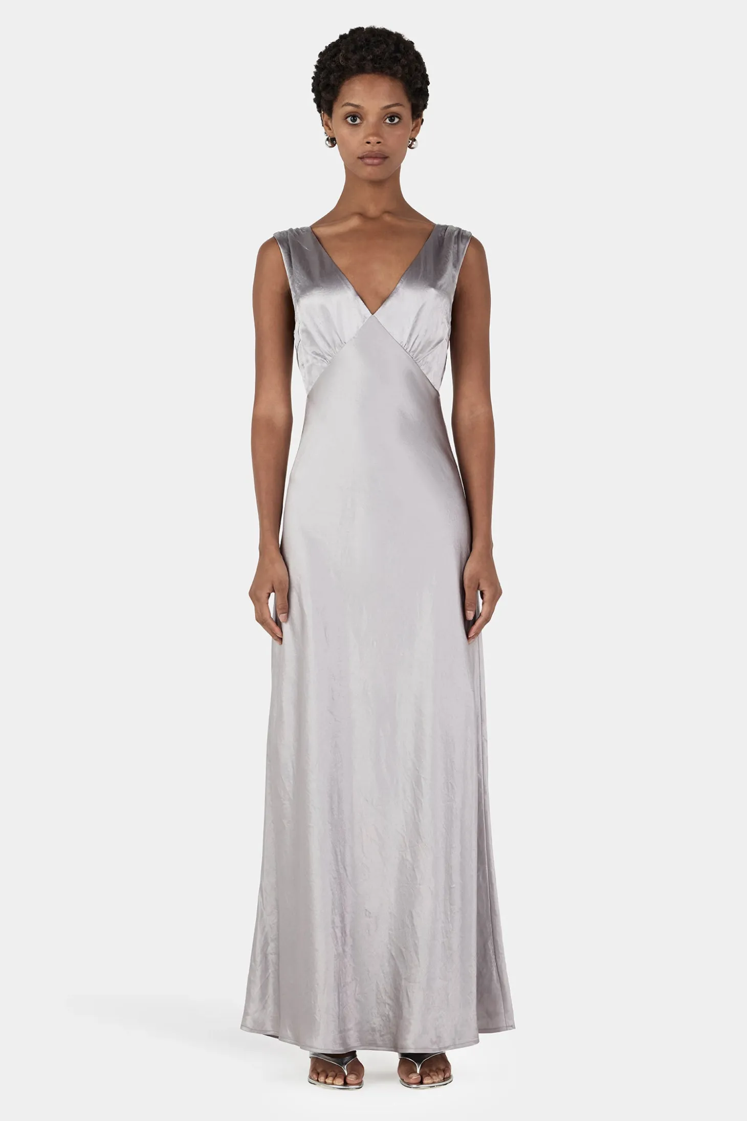 Marcelle Midi Dress Silver