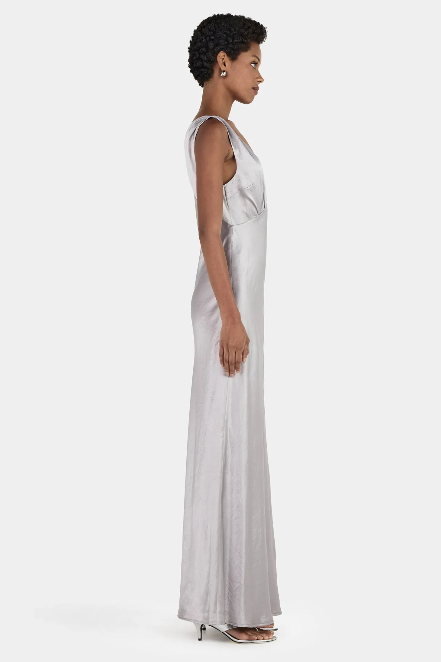 Marcelle Midi Dress Silver