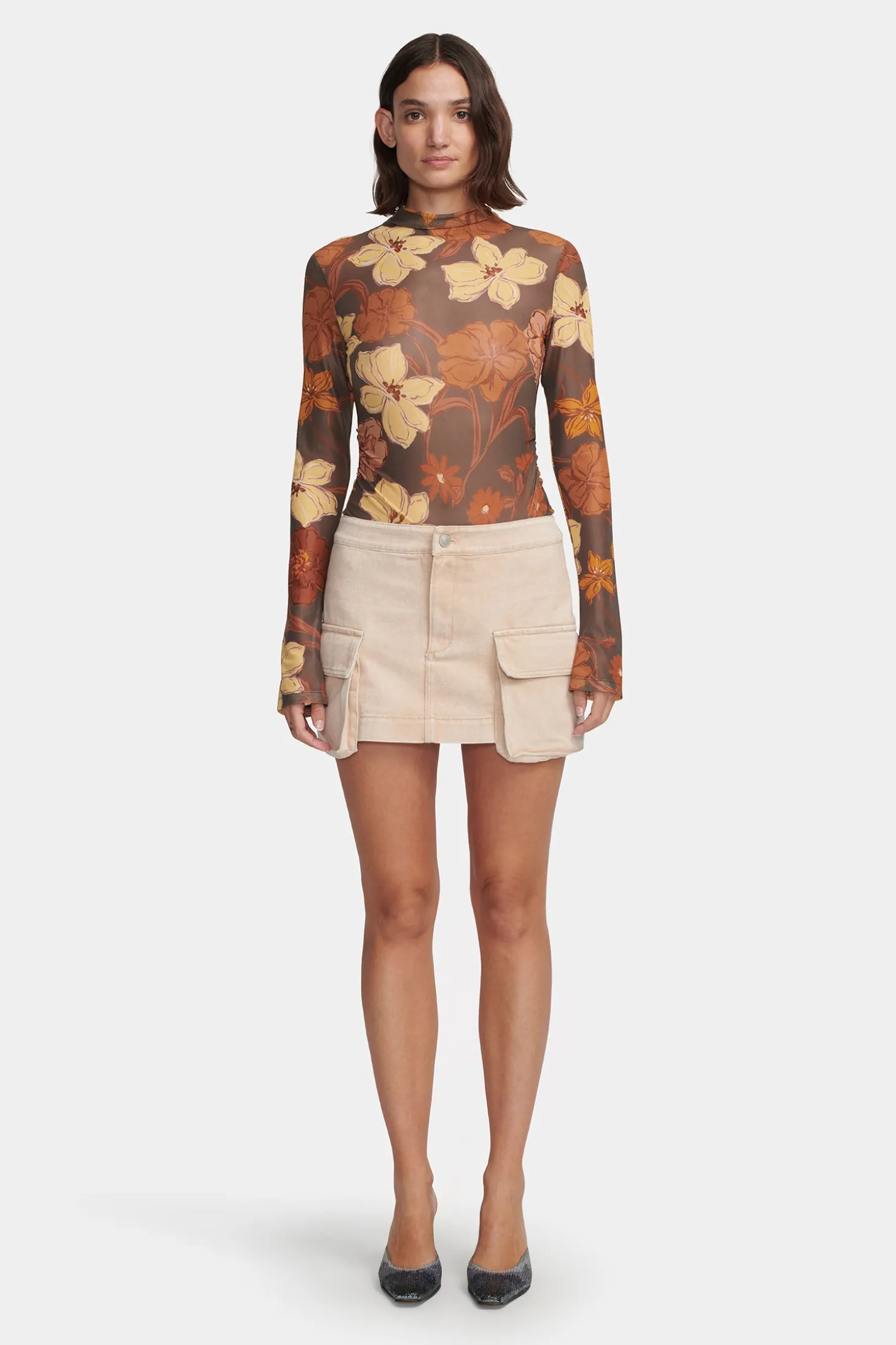 Ollie Denim Skirt Sand