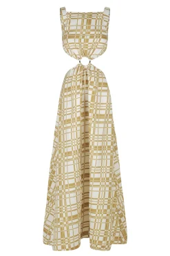 Paros Dress White Checker