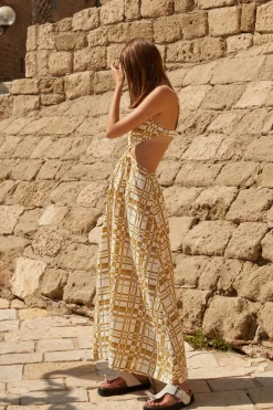 Paros Dress White Checker