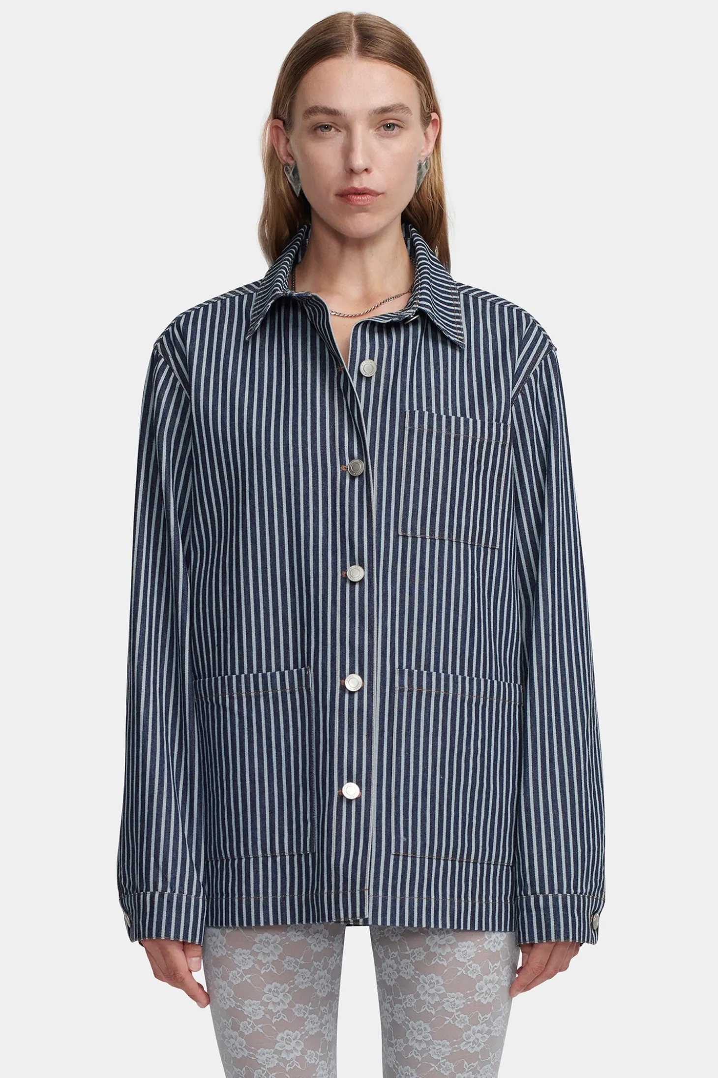 Piper Jacket Denim Pinstripe