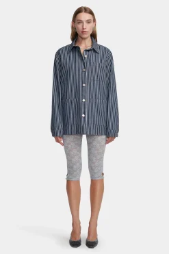 Piper Jacket Denim Pinstripe