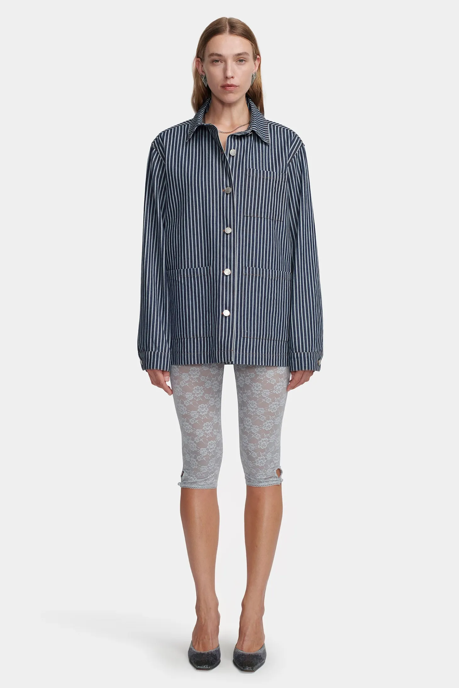 Piper Jacket Denim Pinstripe
