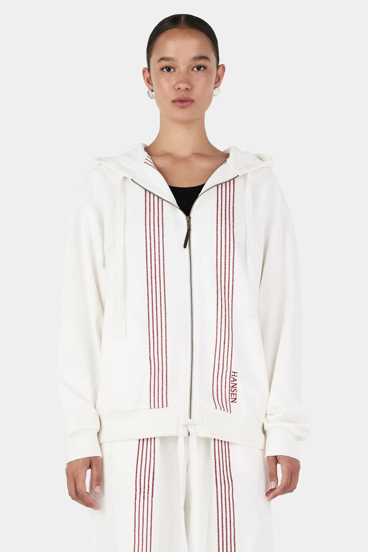 Rhya Embroidered Hoodie Cream