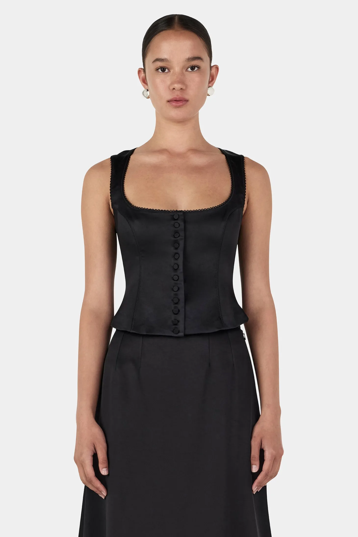 Rowena Corset Top Black
