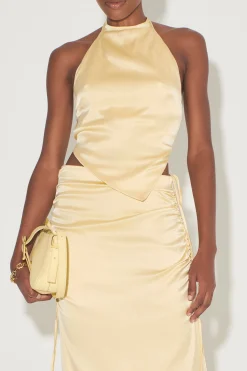 Sabina Drawstring Midi Skirt Lemon
