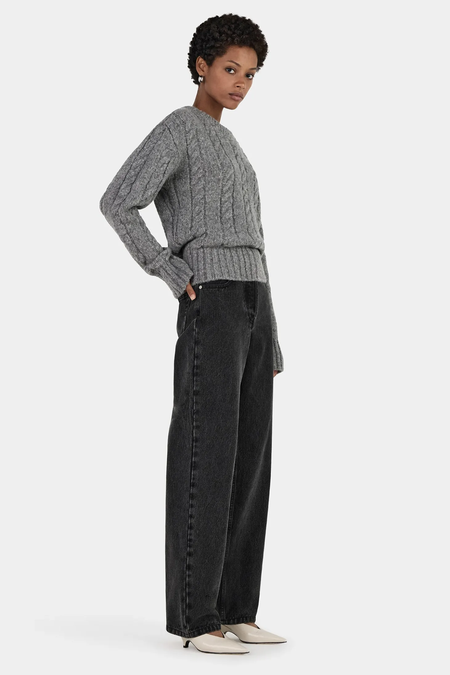 Stevie Knit Jumper Grey Marle
