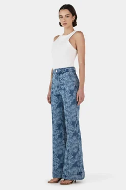 Sue Wide Leg Jean Indigo Paisley