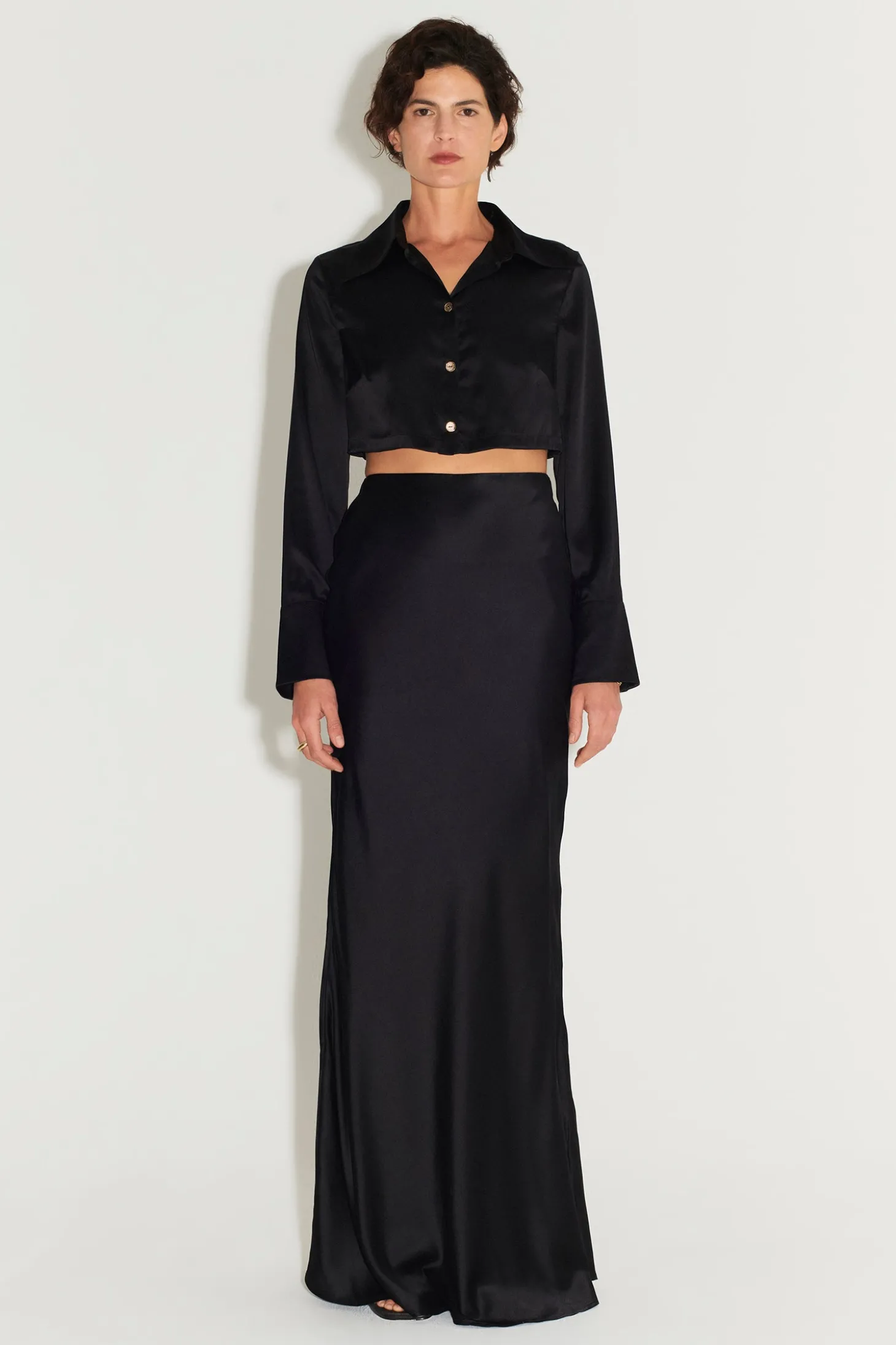 Sweeney Cropped Shirt Black