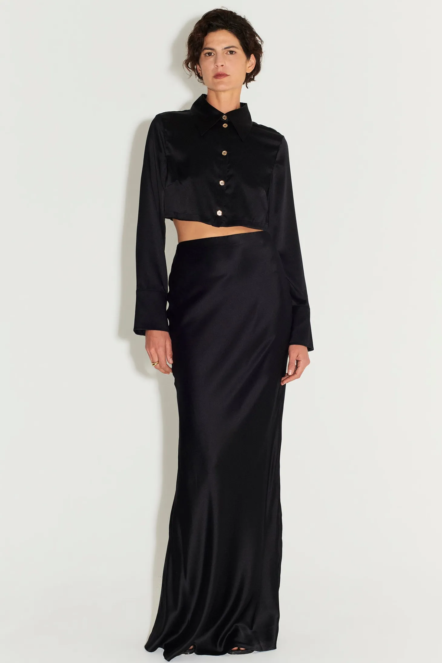 Sweeney Cropped Shirt Black