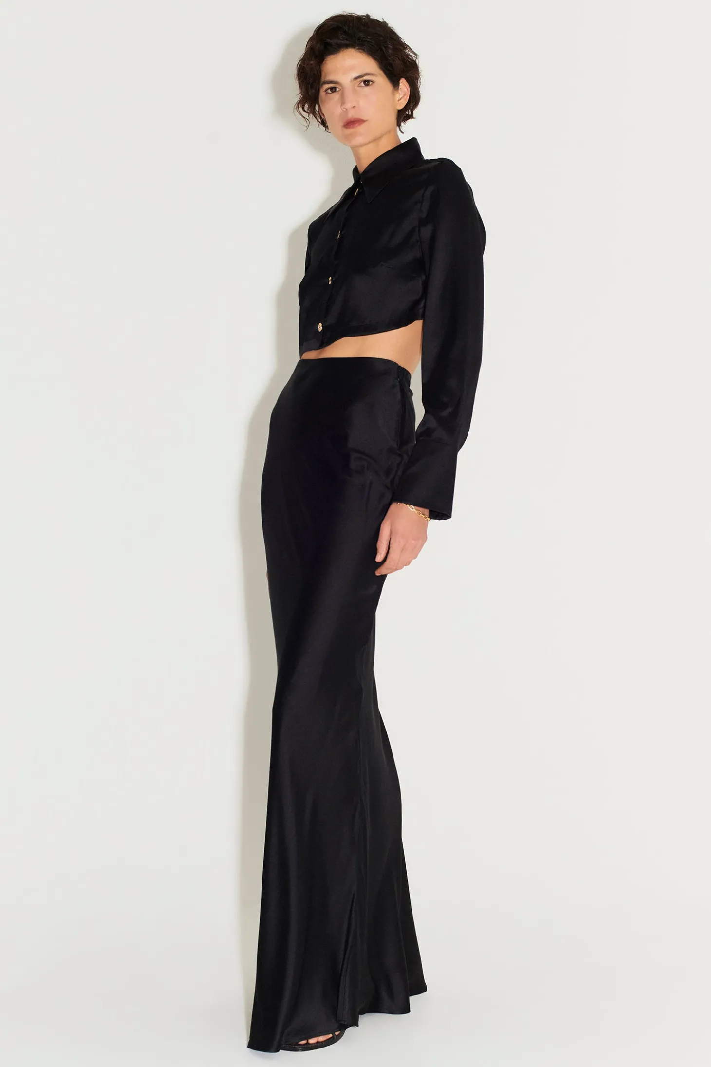 Sweeney Cropped Shirt Black