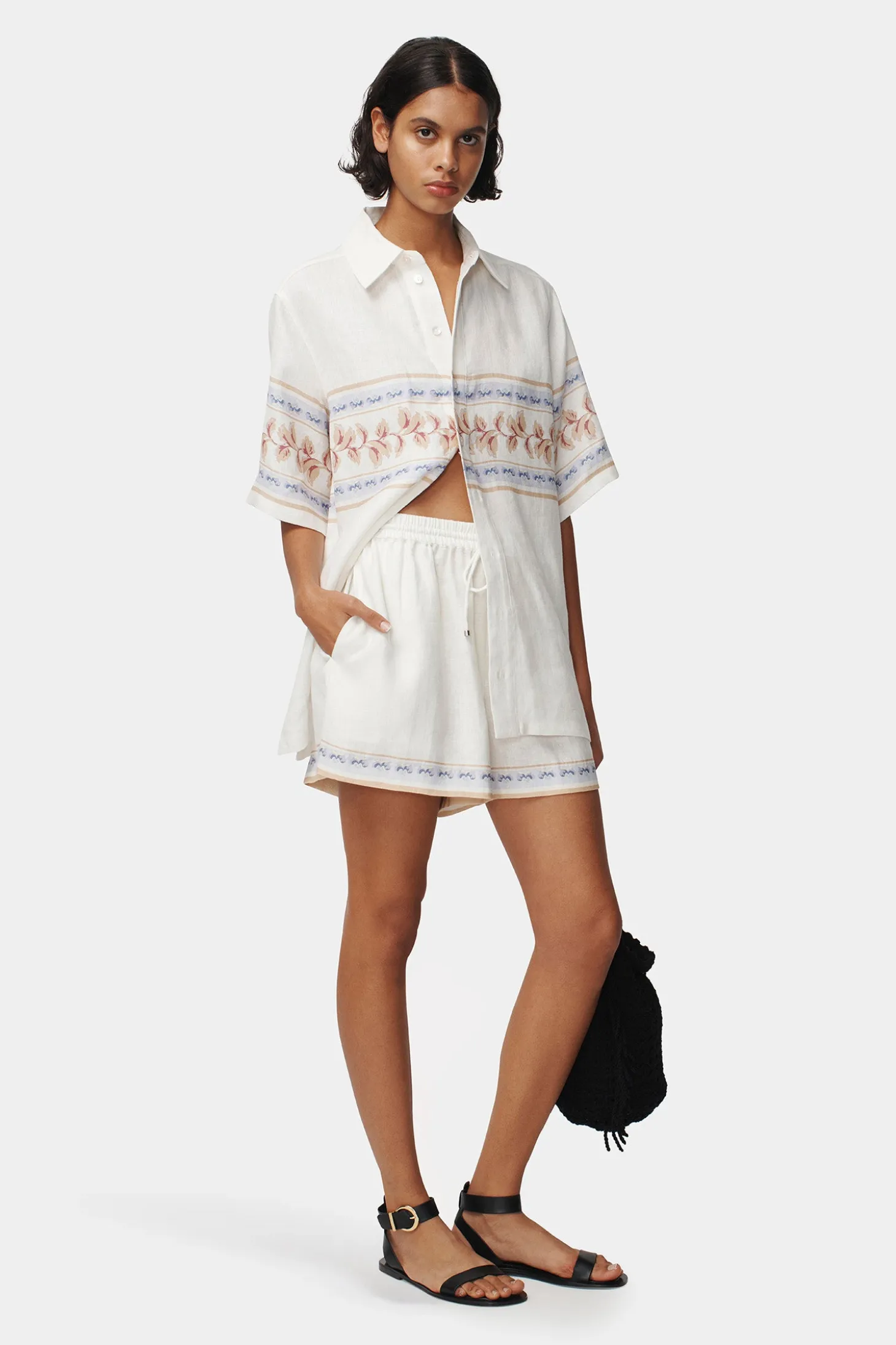 Tilly Linen Shorts Hawaiian Tablecloth