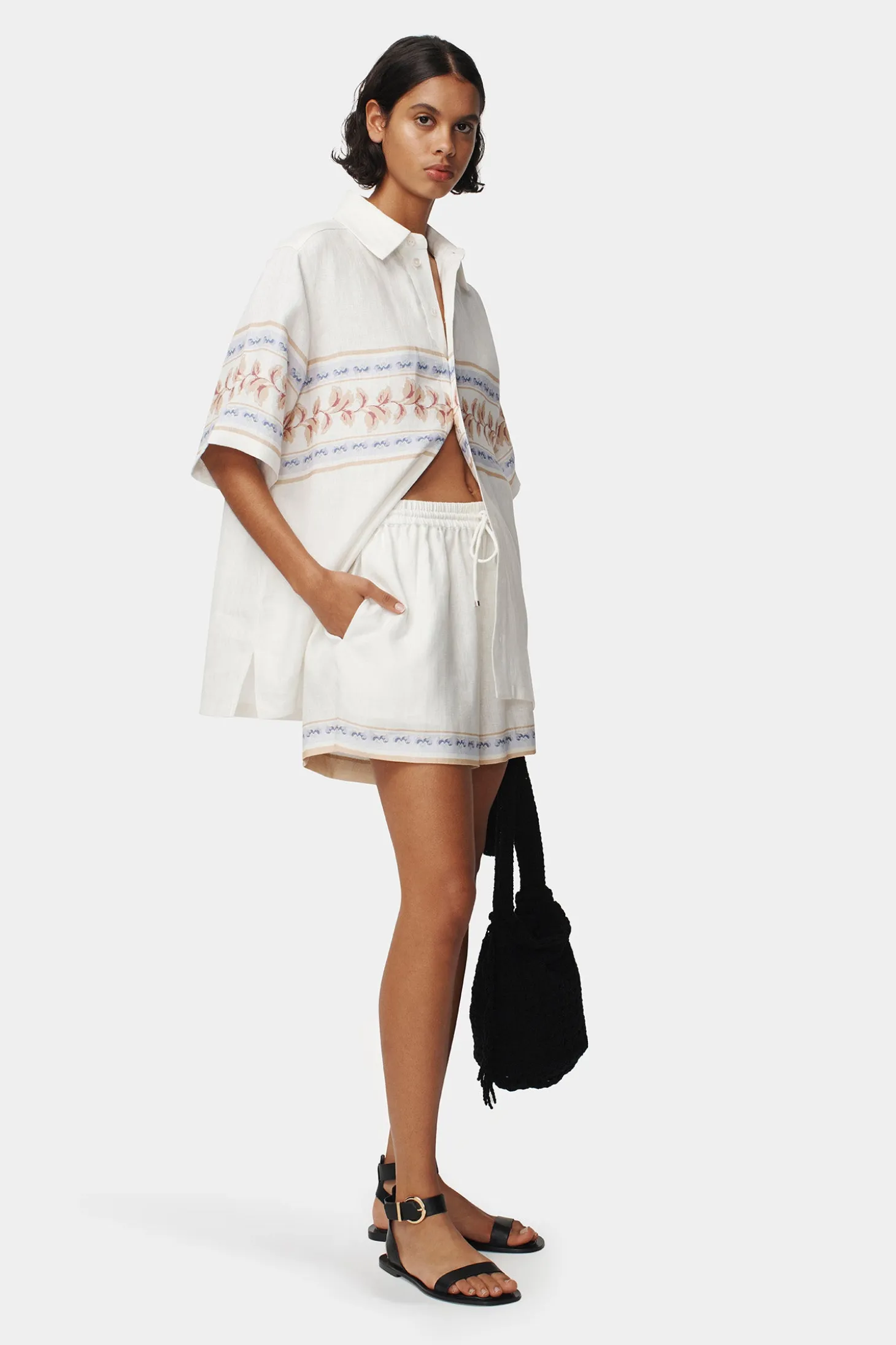 Tilly Linen Shorts Hawaiian Tablecloth