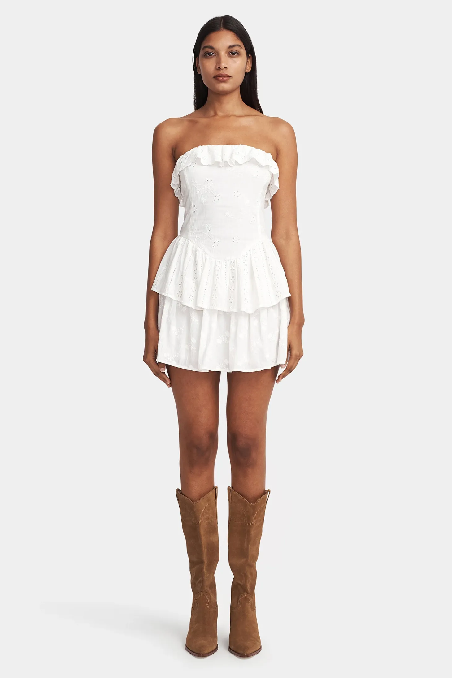 Tula Mini Dress Prairie White
