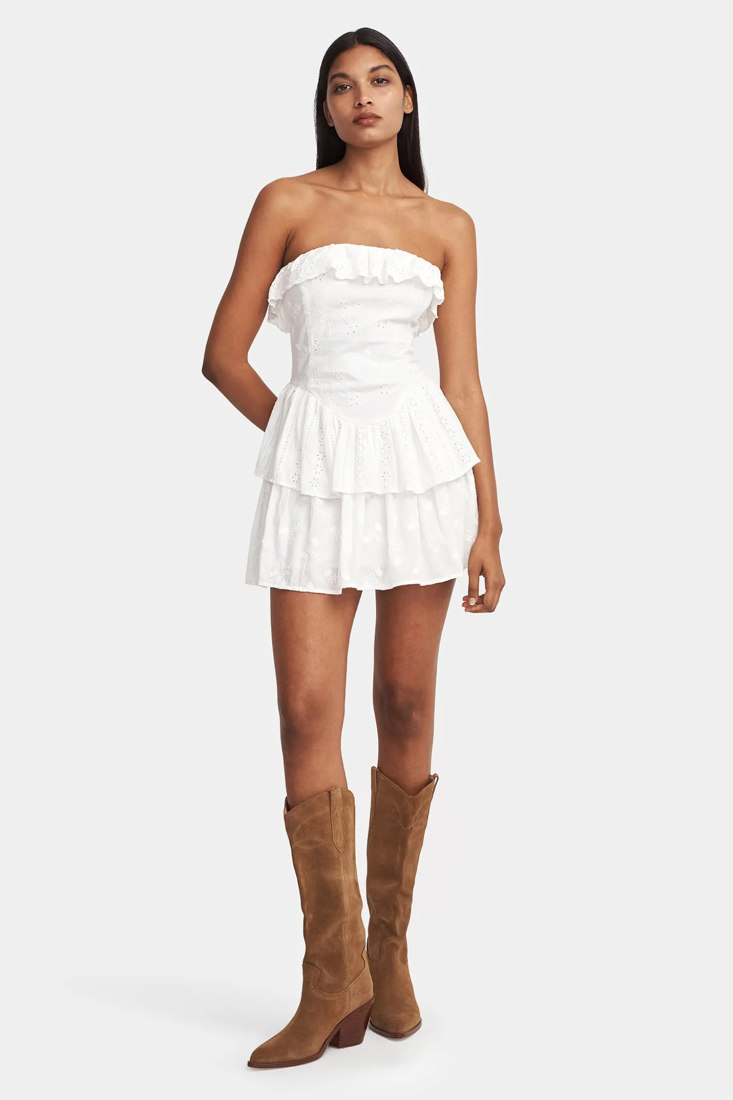 Tula Mini Dress Prairie White