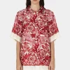 Zinnia Shirt Scarlet Garden
