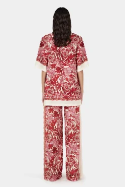 Zinnia Shirt Scarlet Garden
