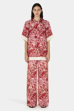 Zinnia Shirt Scarlet Garden